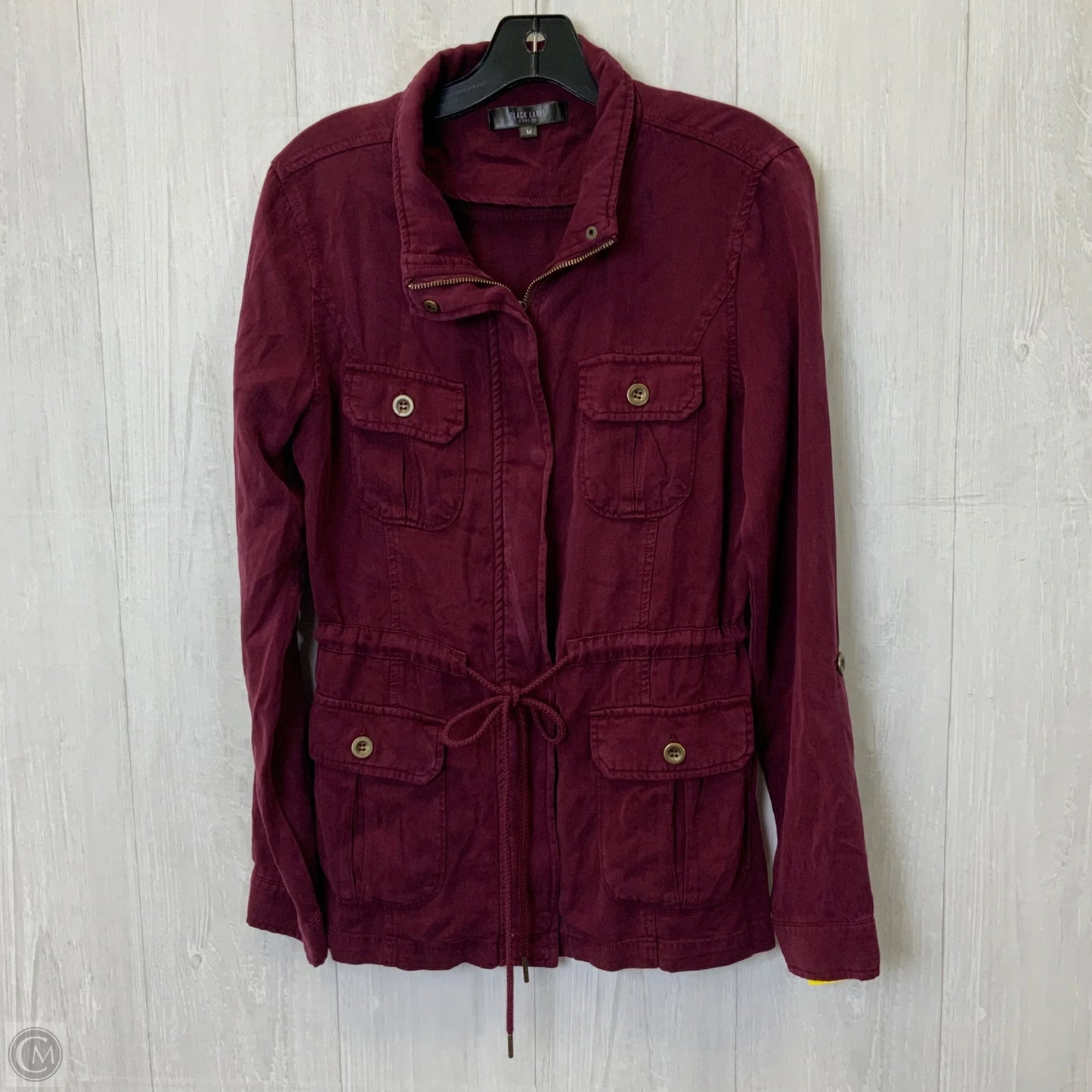 Jacket Utility By Black Label In Maroon, Size: M