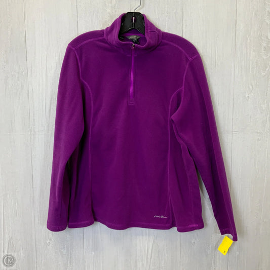 Jacket Fleece By Eddie Bauer In Purple, Size: L