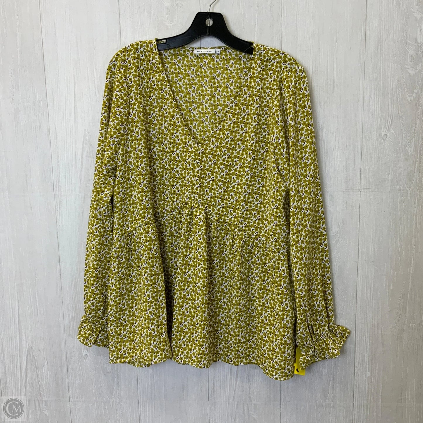 Top Long Sleeve By Staccato In Green, Size: L