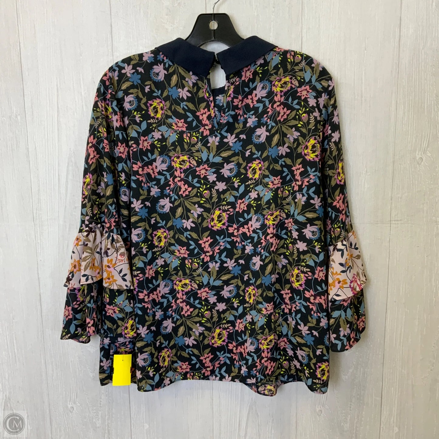 Top Long Sleeve By Cece In Navy, Size: L