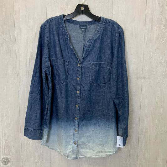 Top Long Sleeve By J. Jill In Blue, Size: L