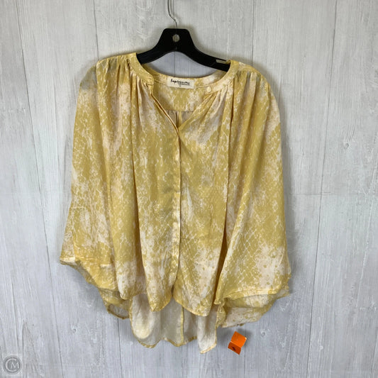 Top Long Sleeve By Impressions In Yellow, Size: L