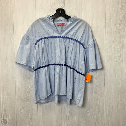Top Short Sleeve By Simply Southern In Blue, Size: S