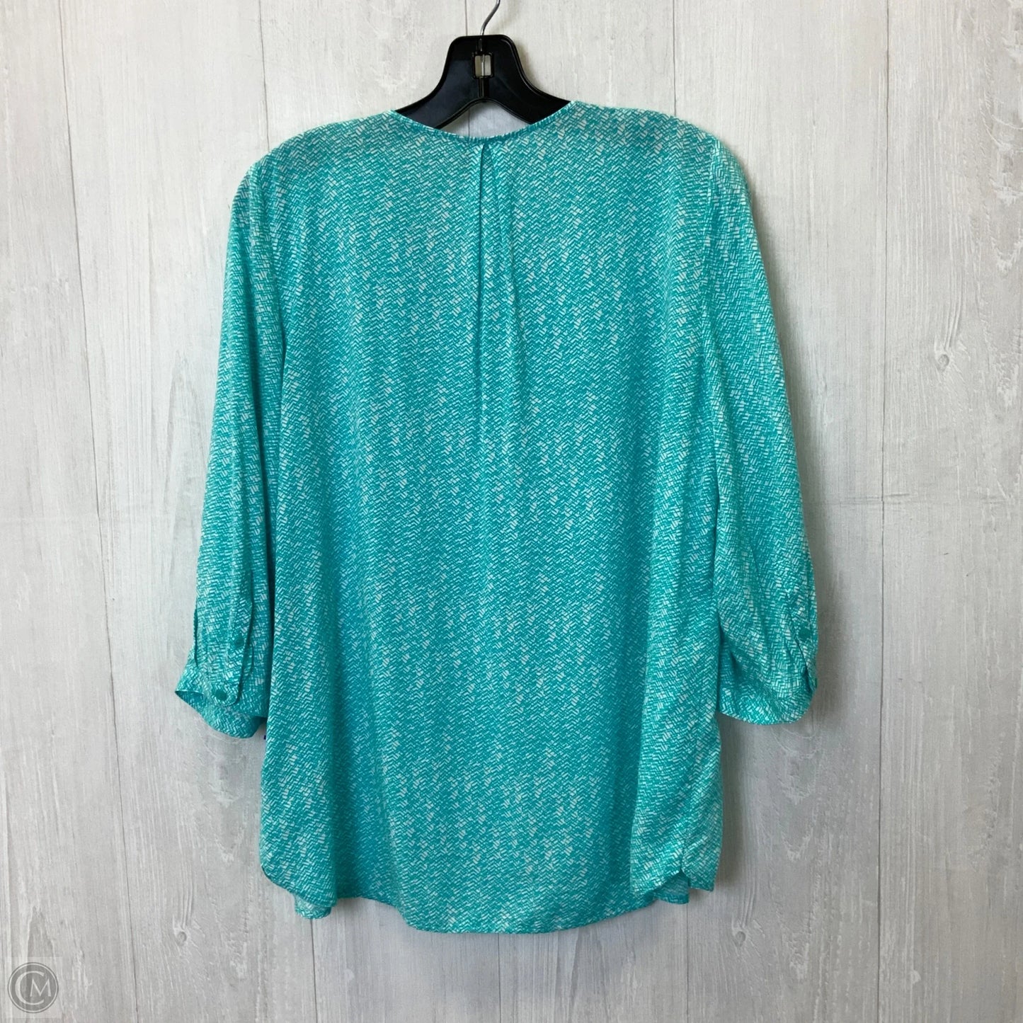 Top 3/4 Sleeve By Stylus In Aqua, Size: L