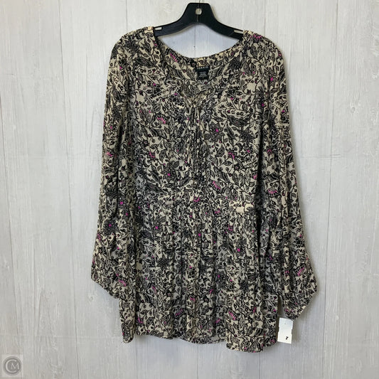 Top Long Sleeve By Torrid In Black & Cream, Size: 2x