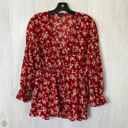 Top Long Sleeve By Shein In Red, Size: Xl