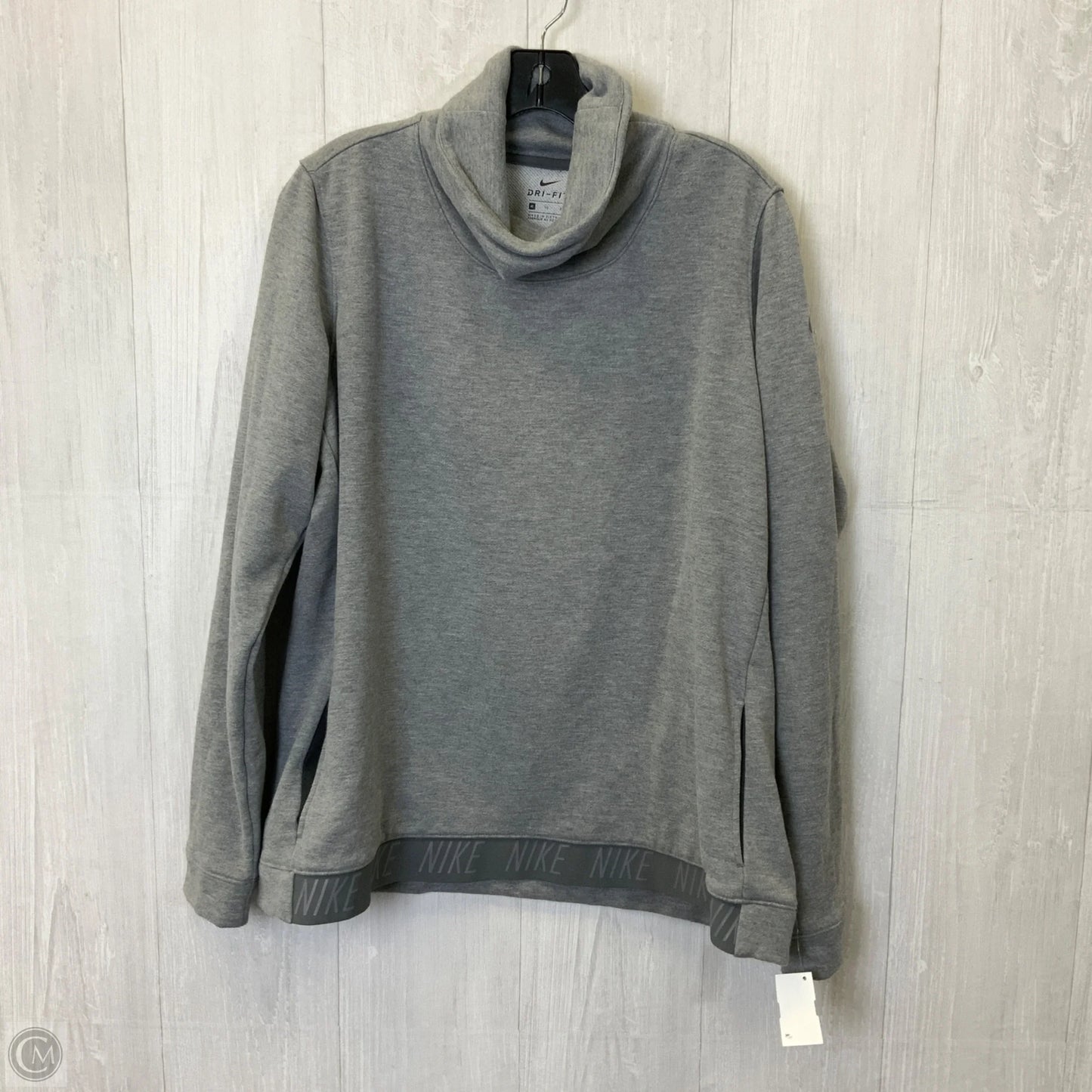 Sweatshirt Collar By Nike In Grey, Size: Xl