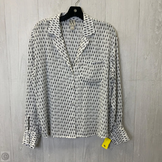 Top Long Sleeve By Worthington In Black & White, Size: L