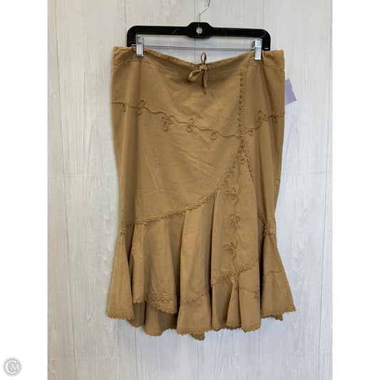 Skirt Midi By Clothes Mentor In Brown, Size: L
