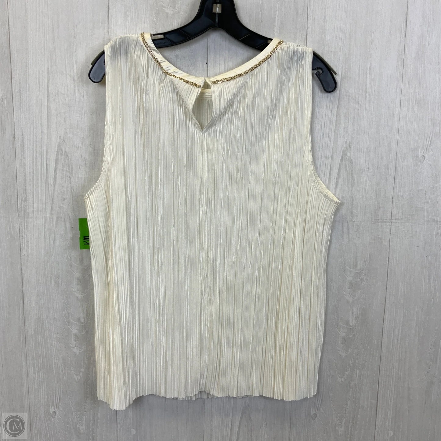 Top Sleeveless By Roz And Ali In Cream, Size: 1x
