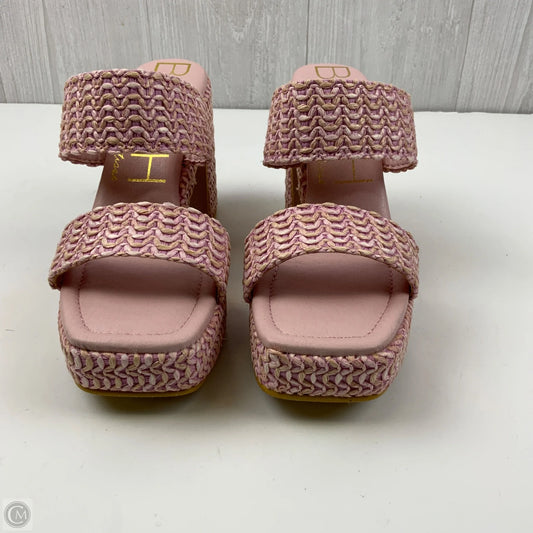 Sandals Heels Block By Clothes Mentor In Pink, Size: 10