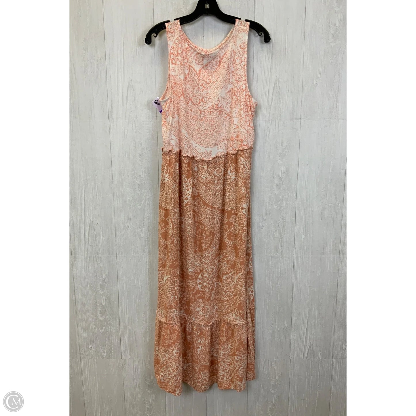 Dress Casual Maxi By Wonderly In Orange & White, Size: M