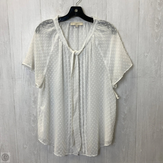 Top Short Sleeve By Loft In White, Size: Xl