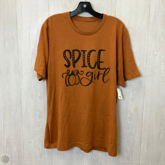Top Short Sleeve Basic By Clothes Mentor In Orange, Size: L