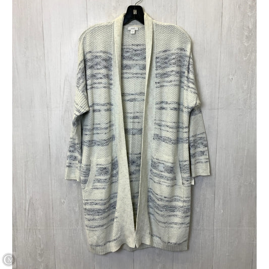 Sweater Cardigan By Pure Jill In Blue & White, Size: S