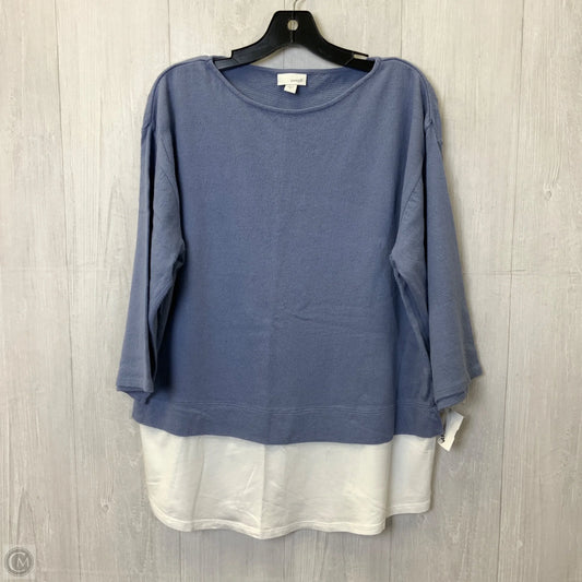 Top Long Sleeve By Pure Jill In Blue & White, Size: S