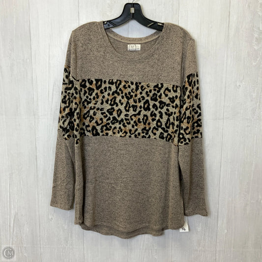 Top Long Sleeve By Maurices In Leopard Print, Size: Xl