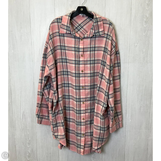 Tunic Long Sleeve By Clothes Mentor In Plaid Pattern, Size: 3x