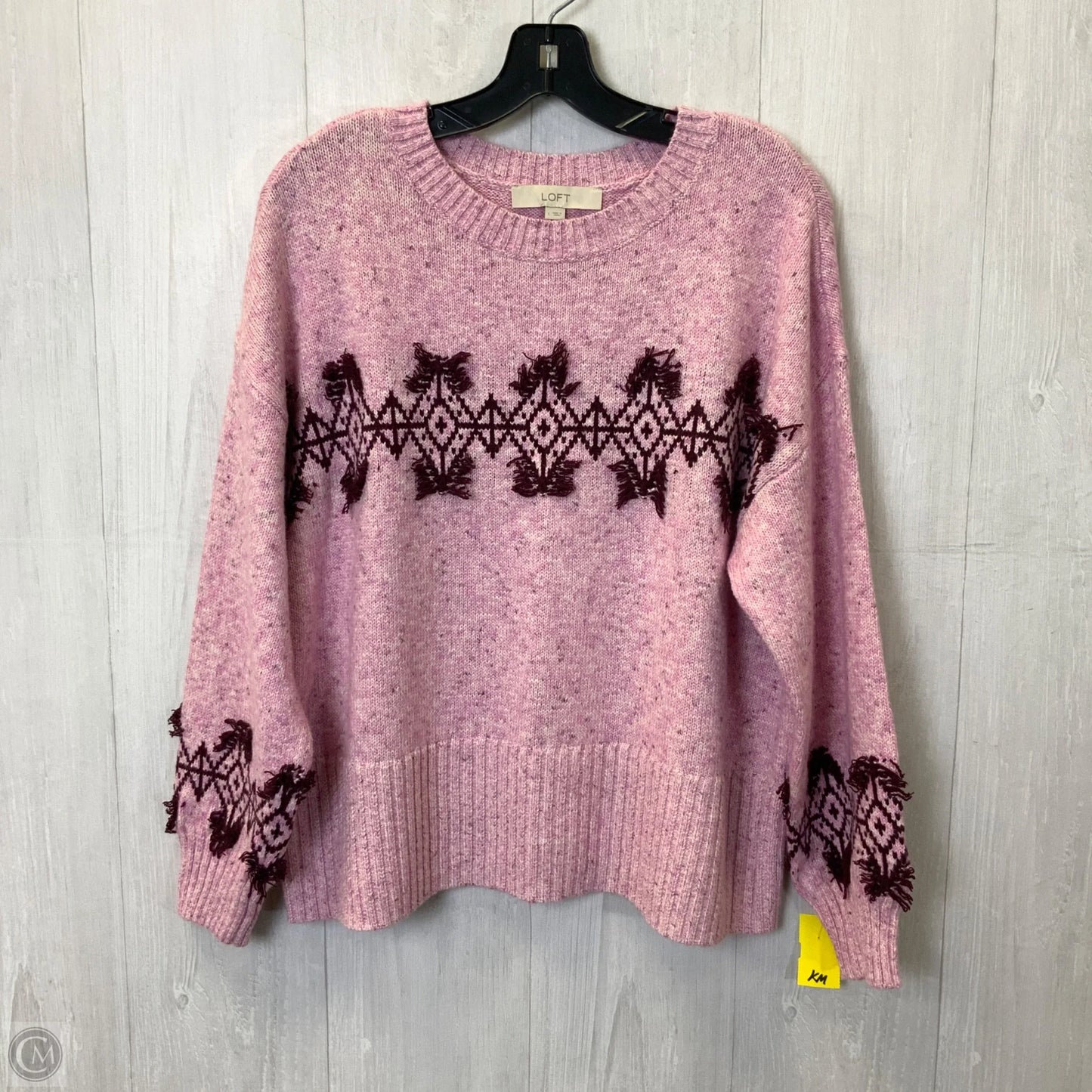Sweater By Loft In Pink & Purple, Size: L