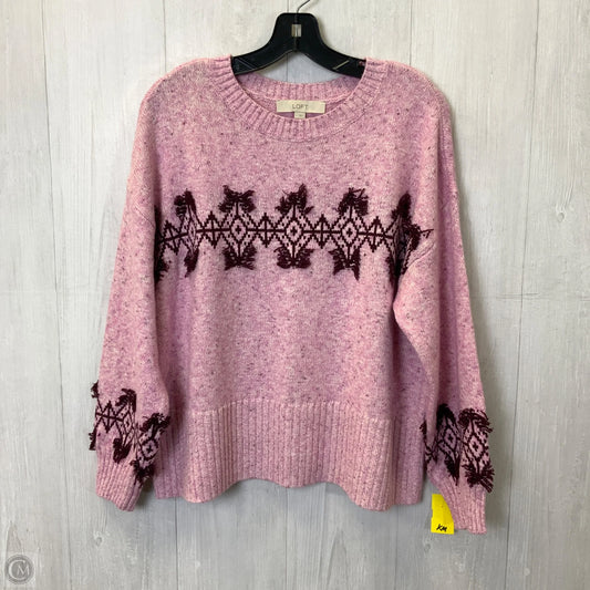 Sweater By Loft In Pink & Purple, Size: L