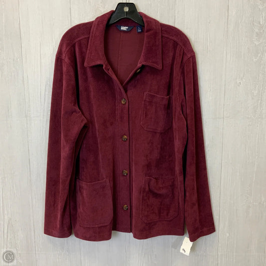 Blouse Long Sleeve By Lands End In Maroon, Size: L