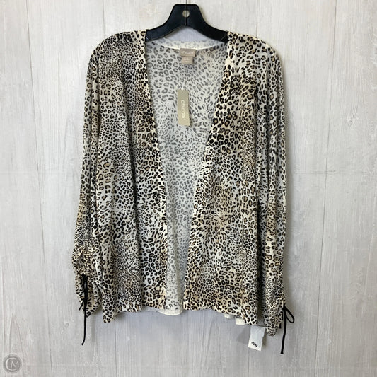 Cardigan By Chicos In Leopard Print, Size: Xl