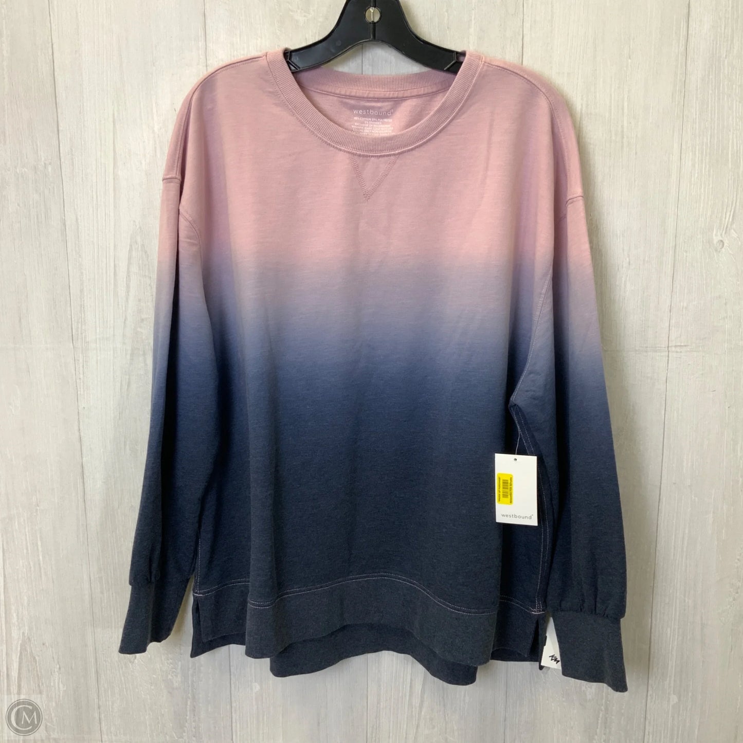 Top Long Sleeve By West Bound In Blue & Pink, Size: Xl