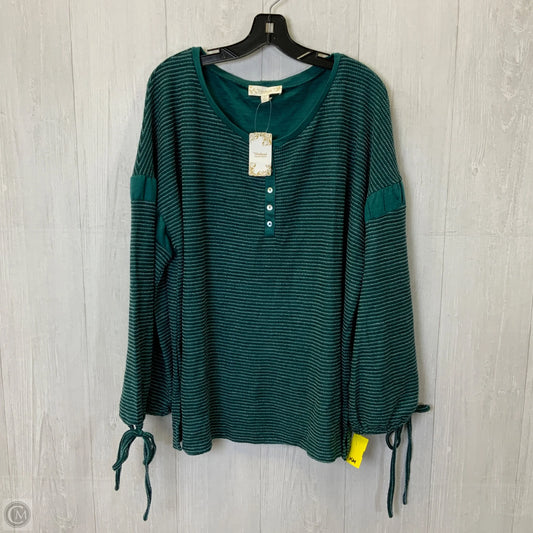 Top Long Sleeve By Suzanne Betro In Teal, Size: 3x