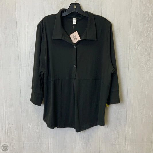 Blouse Short Sleeve By Clothes Mentor In Black, Size: 2x