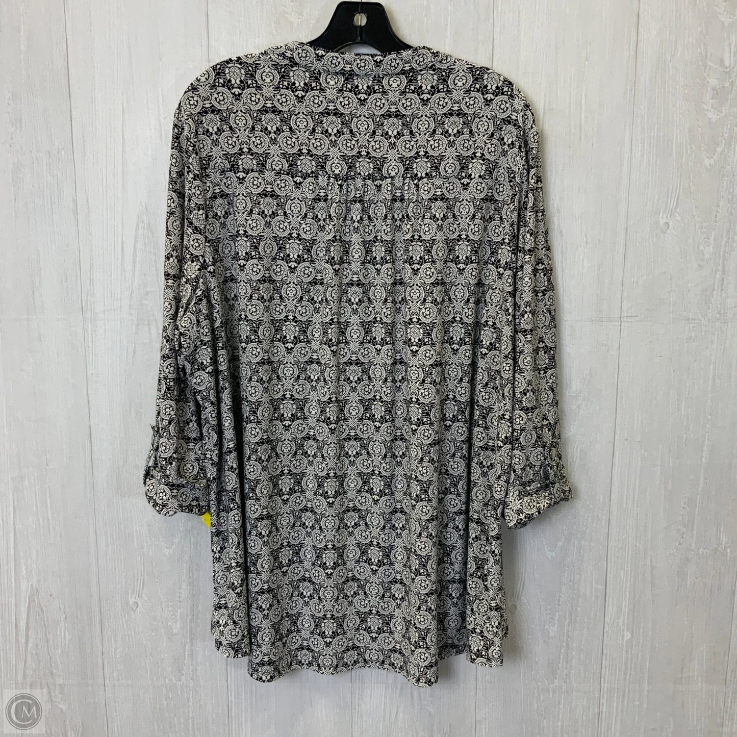 Blouse 3/4 Sleeve By Westport In Black & White, Size: 3x
