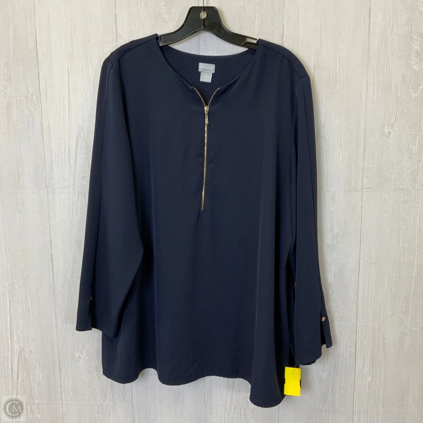 Tunic Long Sleeve By Chicos In Navy, Size: 1x