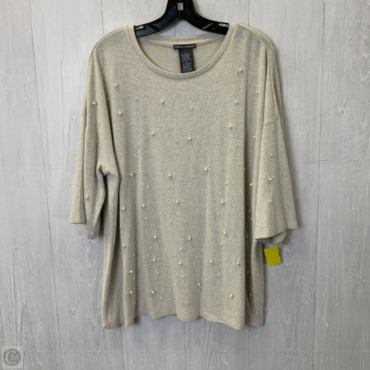Top 3/4 Sleeve By Chelsea And Theodore In Cream, Size: Xl