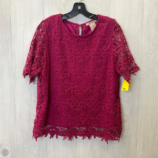 Blouse Short Sleeve By Philosophy In Pink, Size: L