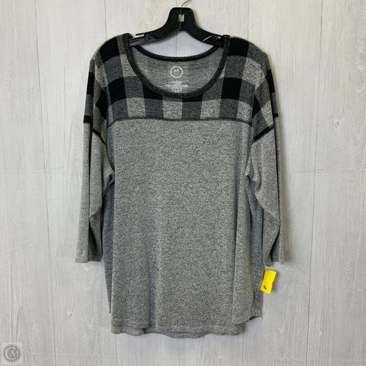 Top Long Sleeve By Maurices In Black & Grey, Size: 1x