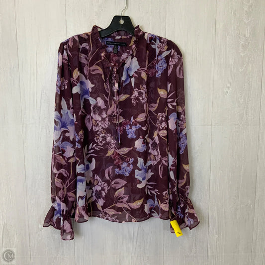 Blouse Long Sleeve By White House Black Market In Blue & Purple, Size: M