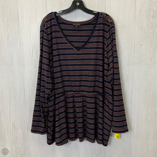 Top Long Sleeve By Lane Bryant In Striped Pattern, Size: 4x