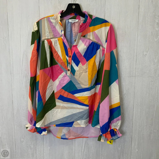 Blouse Long Sleeve By Fate In Multi-colored, Size: S