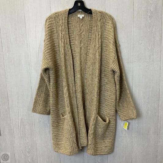 Sweater Cardigan By J. Jill In Brown & Tan, Size: L