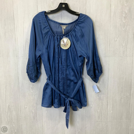Blouse Long Sleeve By Bcbgeneration In Blue, Size: M