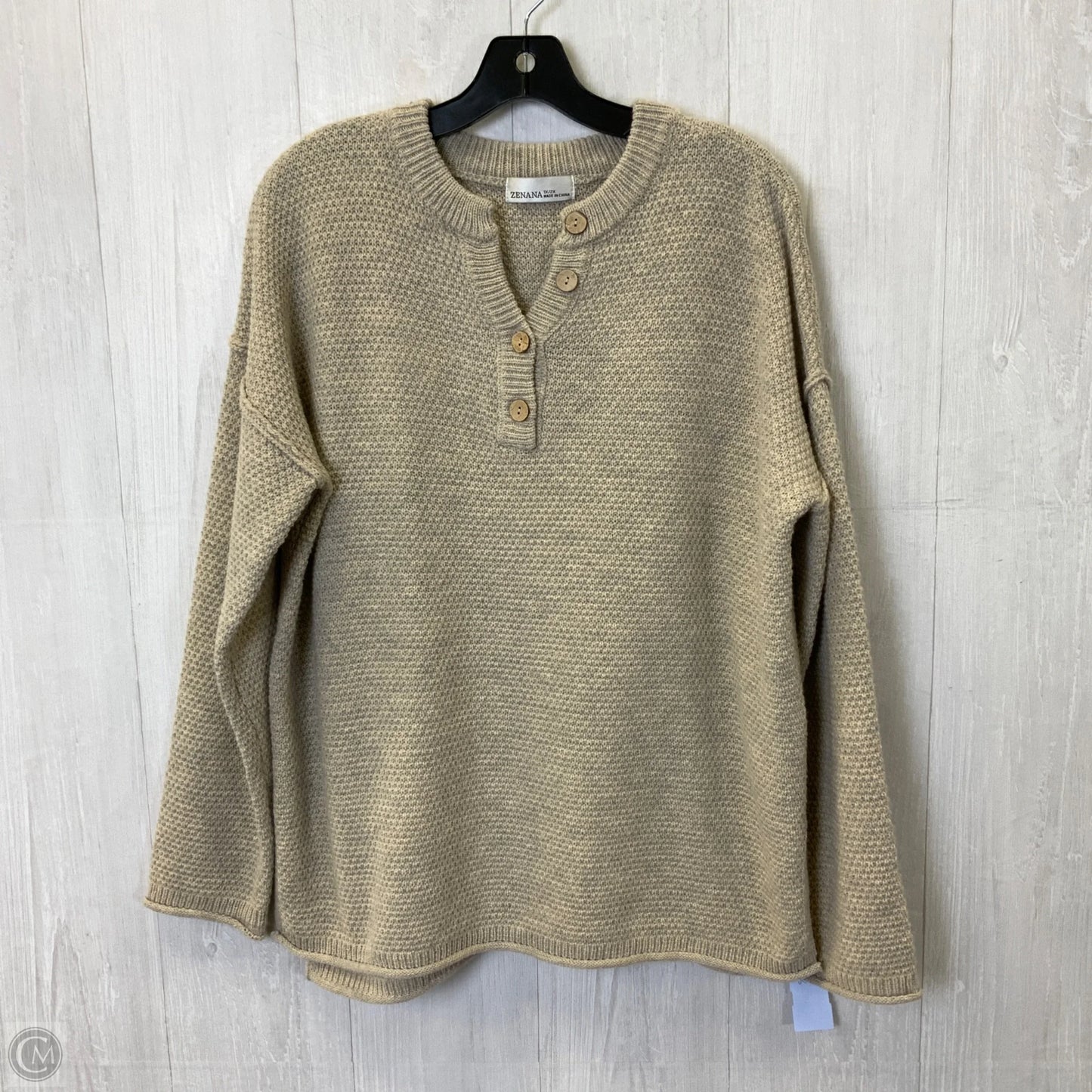 Sweater By Zenana In Cream, Size: 1x