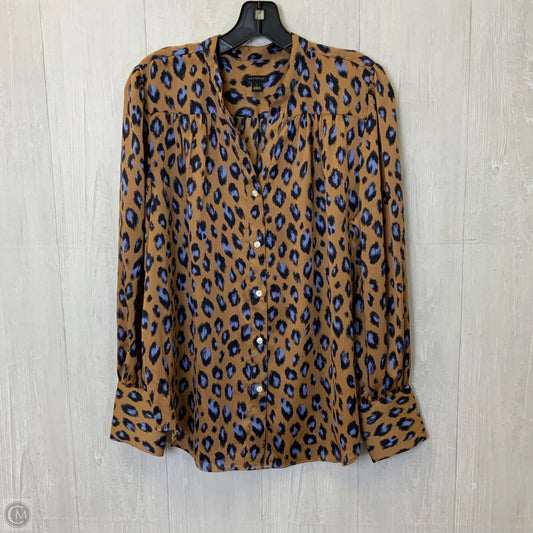 Blouse Long Sleeve By Ann Taylor In Leopard Print, Size: L