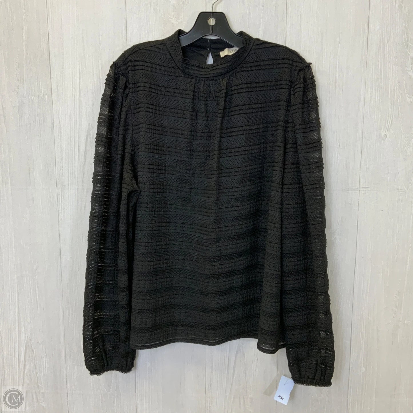 Blouse Long Sleeve By Loft In Black, Size: Xl