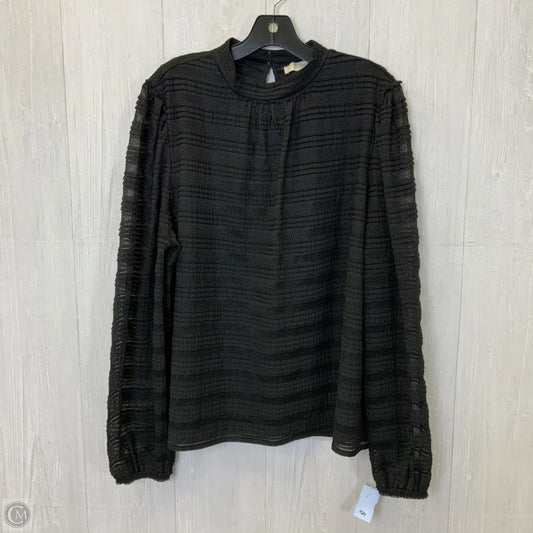 Blouse Long Sleeve By Loft In Black, Size: Xl
