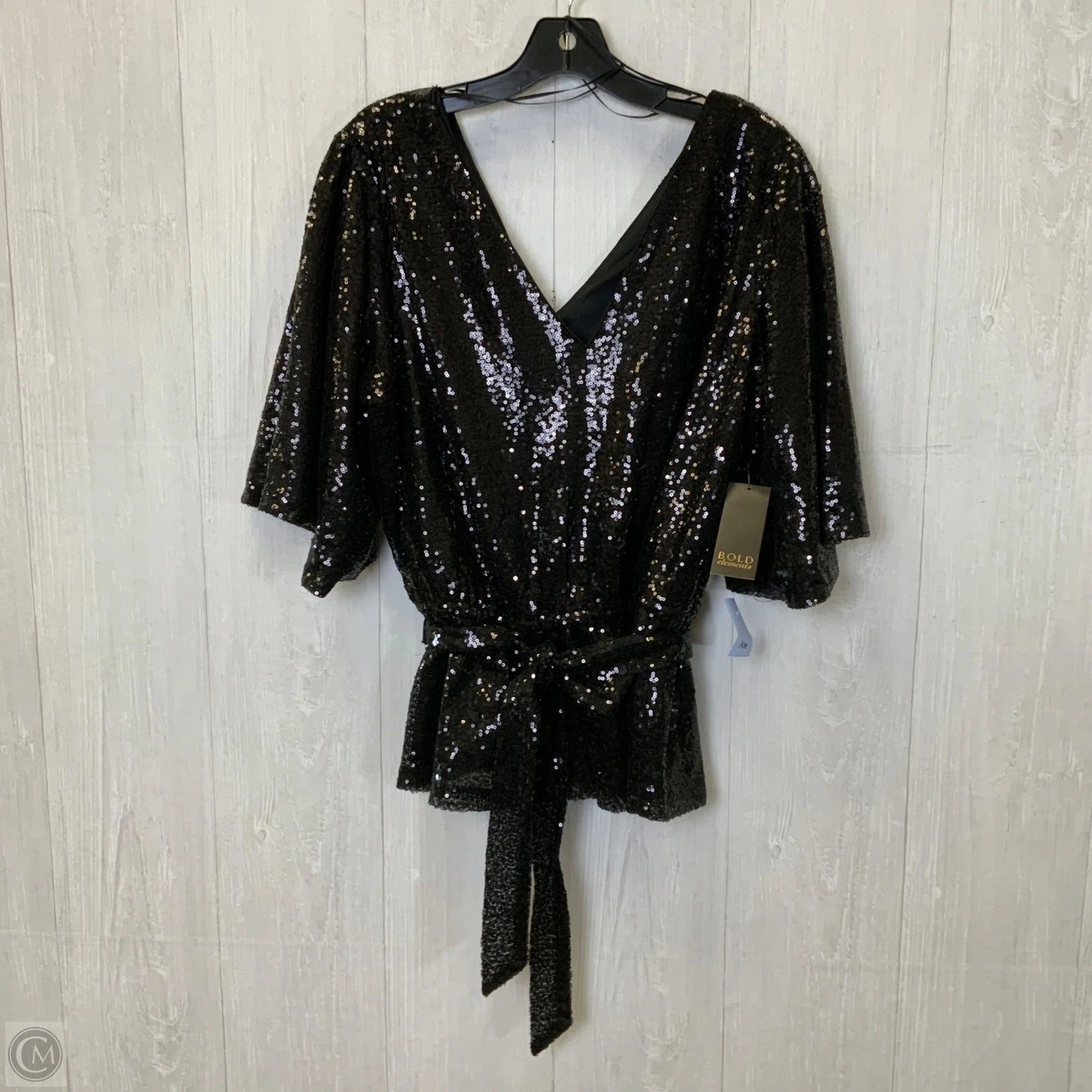 Blouse 3/4 Sleeve By Bold Elements In Black, Size: Xl