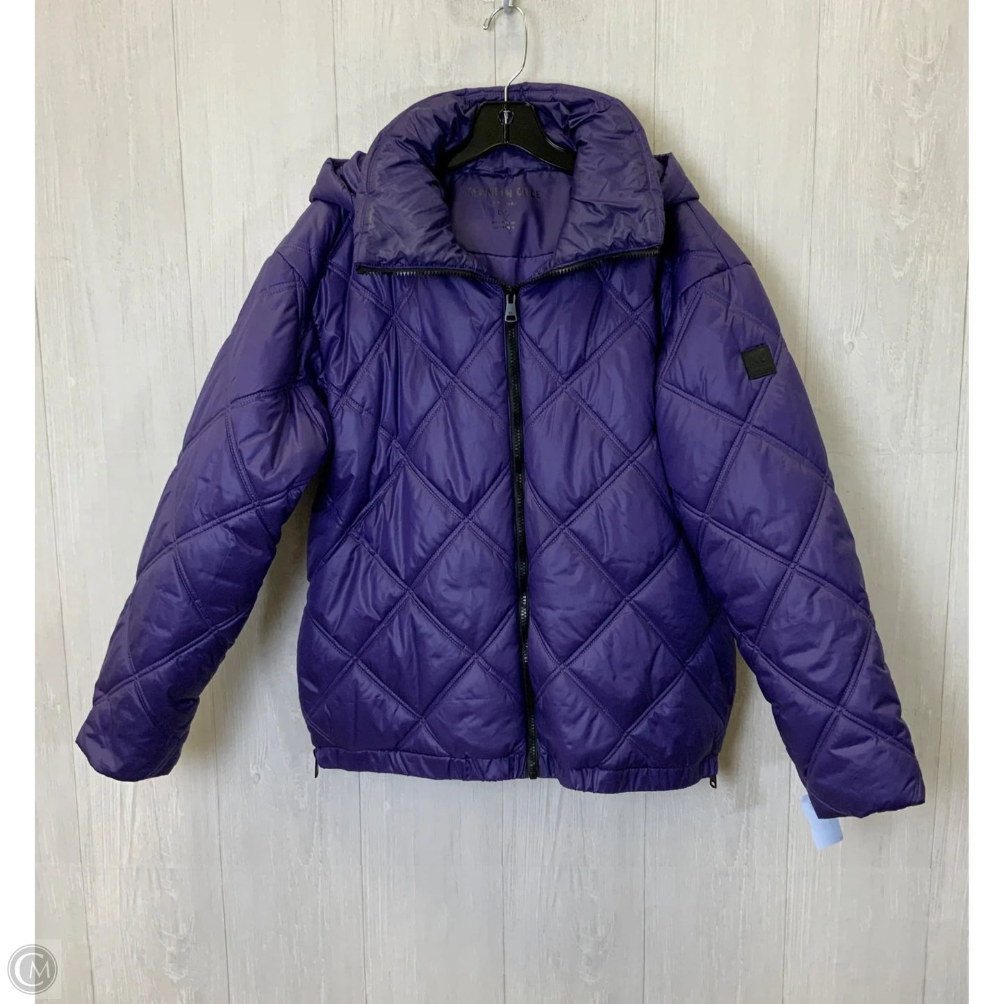 Coat Puffer & Quilted By Kenneth Cole In Purple, Size: L