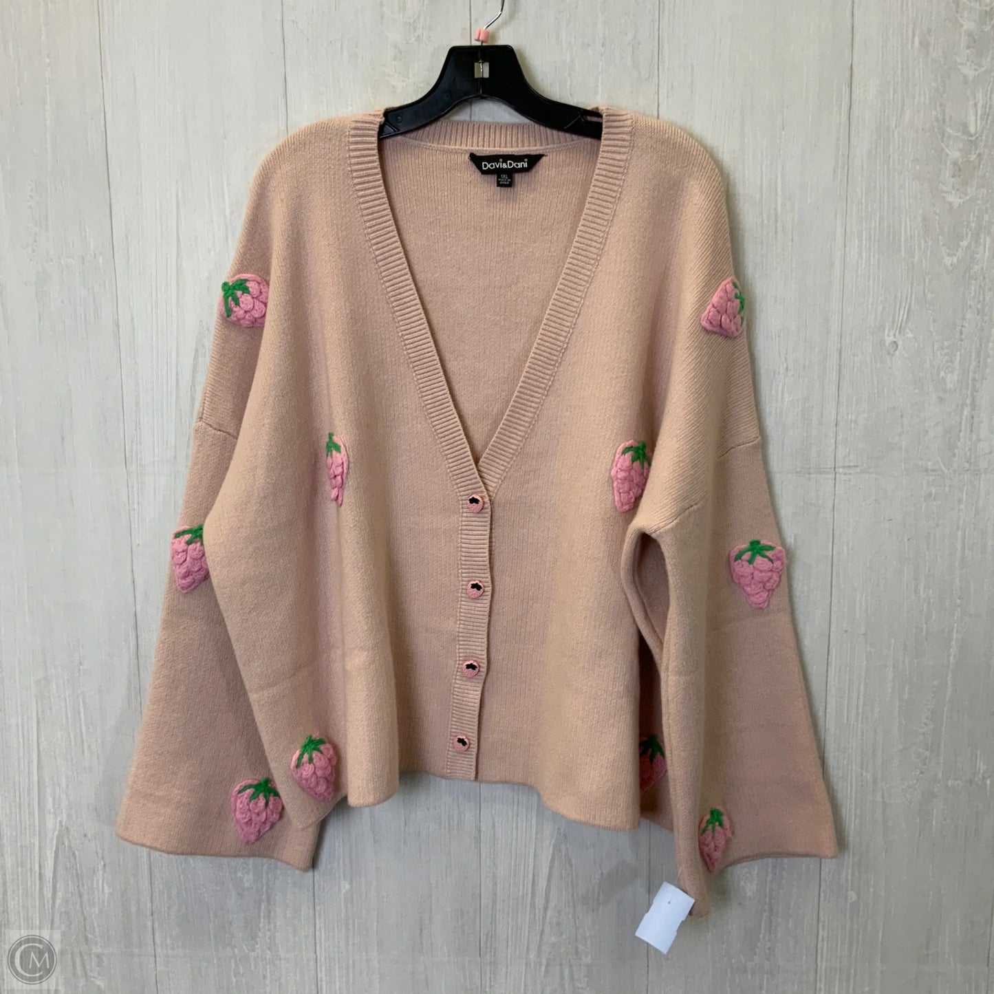 Sweater Cardigan By Davi & Dani In Mauve, Size: 1x