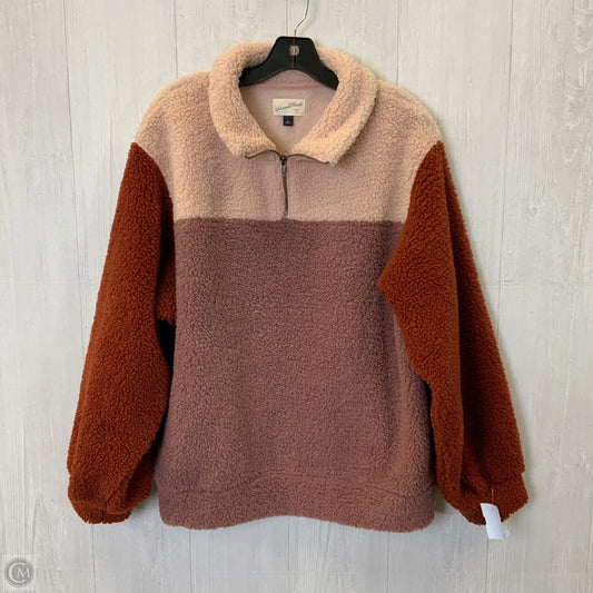 Jacket Faux Fur & Sherpa By Universal Thread In Orange & Pink, Size: L