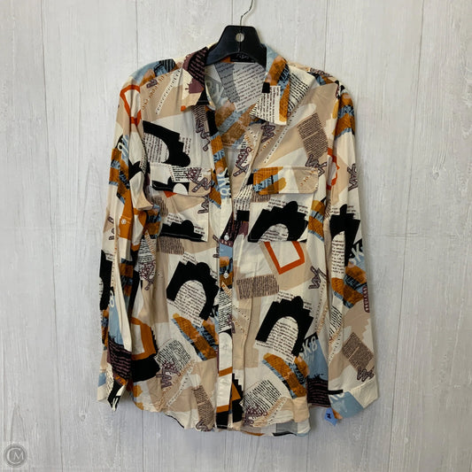 Blouse Long Sleeve By Milk & Honey In Multi-colored, Size: M