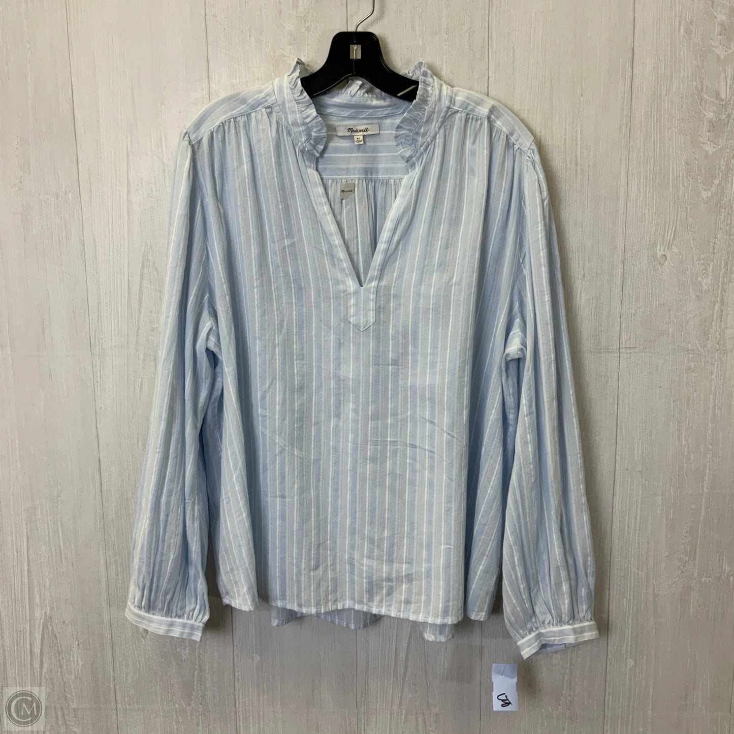 Blouse Long Sleeve By Madewell In Striped Pattern, Size: Xl