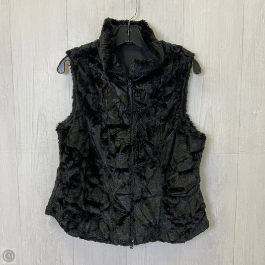 Vest Faux Fur & Sherpa By Clothes Mentor In Black, Size: M